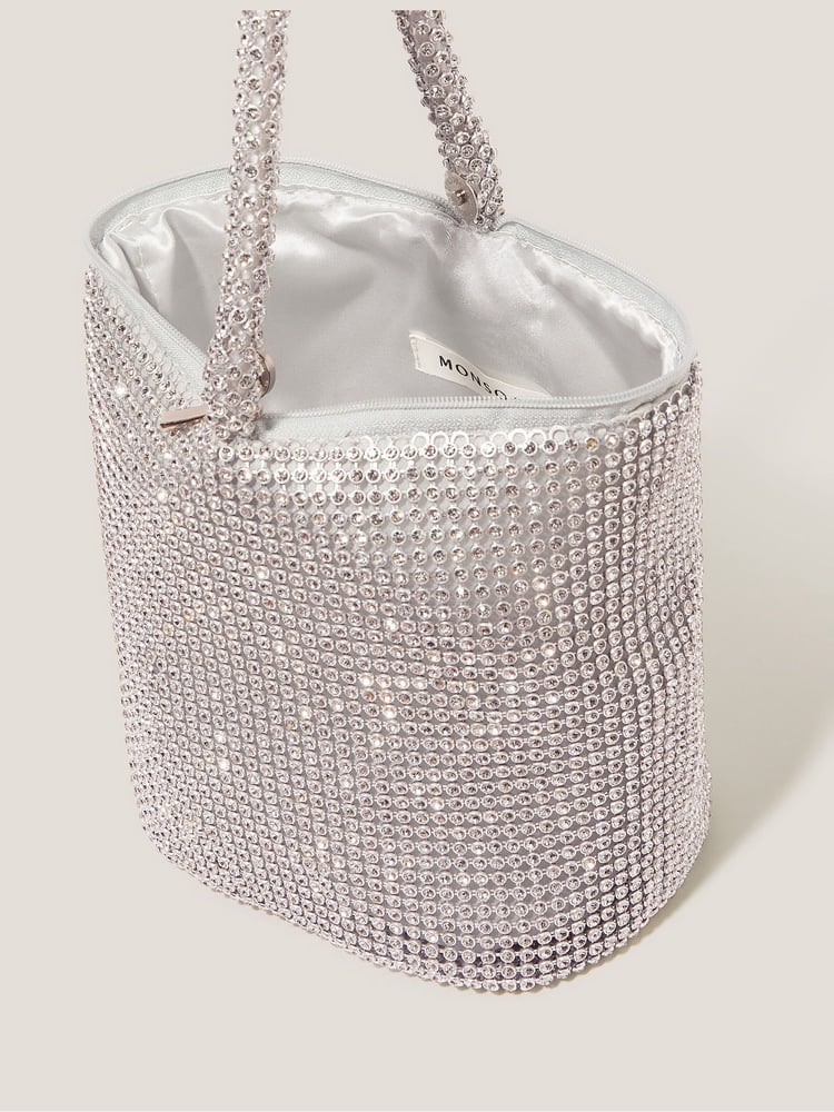 Monsoon Silver Zola Mini Rhinestone Bag - Image 4 of 4