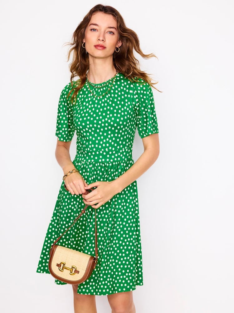 Boden Green Louisa Short Jersey Dress - Image 1 of 5 Boden Green Louisa Short Jersey Dress - Image 1 of 5
