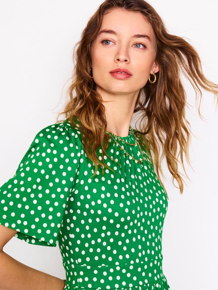 Boden Green Louisa Short Jersey Dress - Image 2 of 5 Boden Green Louisa Short Jersey Dress - Image 2 of 5