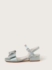 Monsoon Green Diamante Bow Satin Sandals - Image 2 of 3