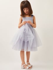 Monsoon Blue Olivia Pearl Ruched Tulle Dress - Image 1 of 4