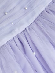Monsoon Blue Olivia Pearl Ruched Tulle Dress - Image 4 of 4