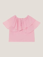 Monsoon Pink Paris Ruffle Chiffon Top - Image 2 of 3