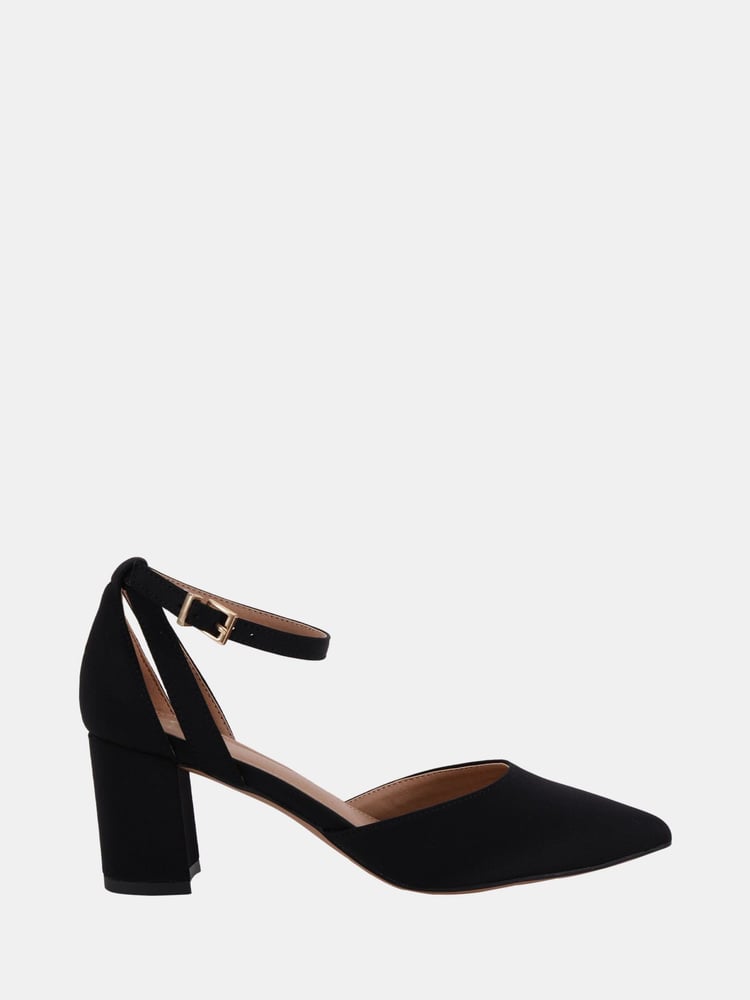 Novo Black Imelda Two Part Ankle Strap Courts - Image 2 of 6