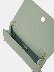 Novo Green Arizona Bow Detail Clutch Bag - Image 3 of 5