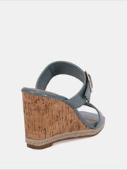 Novo Blue Birch Buckle Mule Wedge Sandals - Image 4 of 6