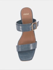 Novo Blue Birch Buckle Mule Wedge Sandals - Image 5 of 6
