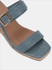 Novo Blue Birch Buckle Mule Wedge Sandals - Image 6 of 6