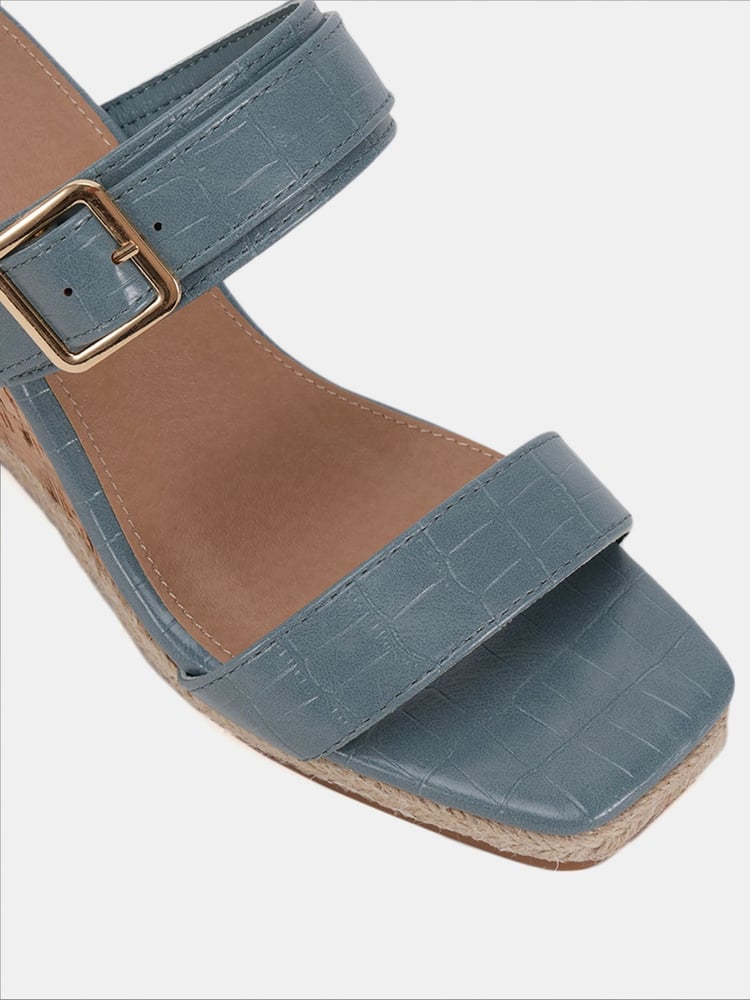 Novo Blue Birch Buckle Mule Wedge Sandals - Image 6 of 6 Novo Blue Birch Buckle Mule Wedge Sandals - Image 6 of 6