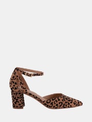 Novo Brown Wide Fit Imelda Two Part Ankle Strap Courts - Image 2 of 6