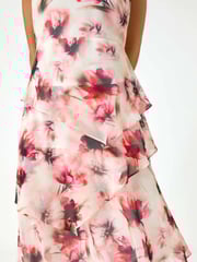 Roman Red Petite Floral Overlay Dress - Image 5 of 5