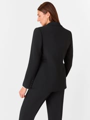 Whistles Black Corinna Belted Crepe Blazer - Image 2 of 5