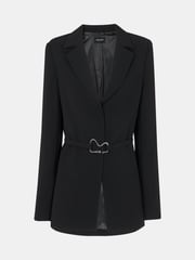 Whistles Black Corinna Belted Crepe Blazer - Image 5 of 5
