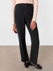 Whistles Black Corinna Belted Crepe Trousers - Image 2 of 5