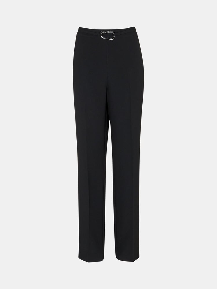 Whistles Black Corinna Belted Crepe Trousers - Image 5 of 5