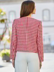 Sosandar Red Dogtooth Luxe Jacket - Image 4 of 5