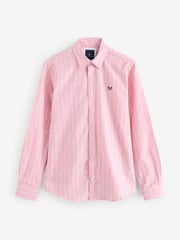 Crew Clothing Pink Stripe Long Sleeve Linen Shirt - Image 1 of 1