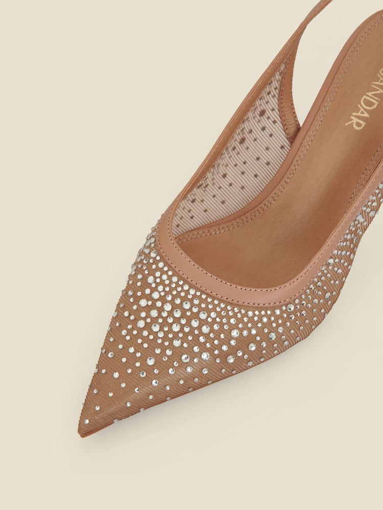 Sosandar Natural Sparkle Slingback Court Heels - Image 4 of 4