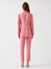 LK Bennett Pink Aimee Desert Rose Twill Double Breasted Tailored Jacket - Image 2 of 5
