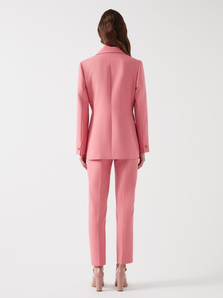 LK Bennett Pink Aimee Desert Rose Twill Double Breasted Tailored Jacket - Image 2 of 5
