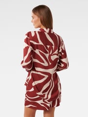 Forever New Brown Harvey Notched Neck Satin Shirt - Image 2 of 5