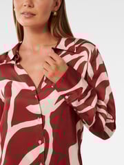 Forever New Brown Harvey Notched Neck Satin Shirt - Image 3 of 5