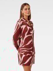 Forever New Brown Harvey Notched Neck Satin Shirt - Image 4 of 5