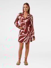 Forever New Brown Harvey Notched Neck Satin Shirt - Image 5 of 5