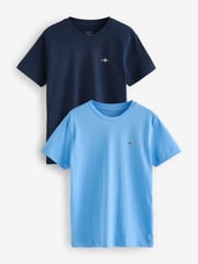 GANT Blue Crew Neck 100% Cotton T-Shirts 2 Pack - Image 1 of 3