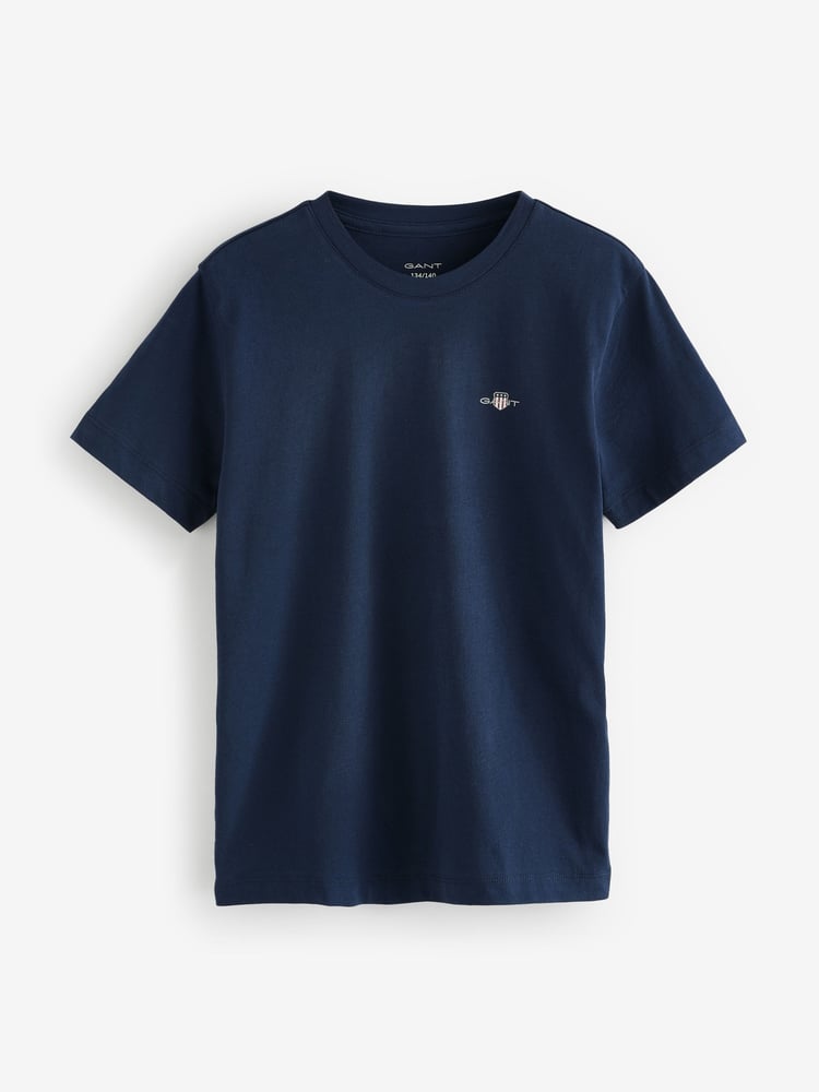 GANT Blue Crew Neck 100% Cotton T-Shirts 2 Pack - Image 2 of 3