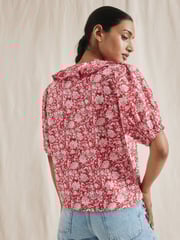Albaray Red Woodblock Frill Top - Image 2 of 4