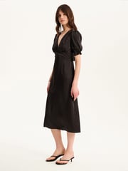 Omnes Black Odette Midi Tie Back Dress - Image 1 of 5