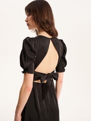 Omnes Black Odette Midi Tie Back Dress - Image 4 of 5
