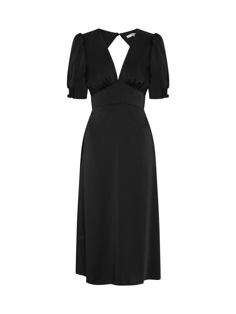Omnes Black Odette Midi Tie Back Dress - Image 5 of 5