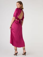 Omnes Pink Odette Midi Tie Back Dress - Image 3 of 5