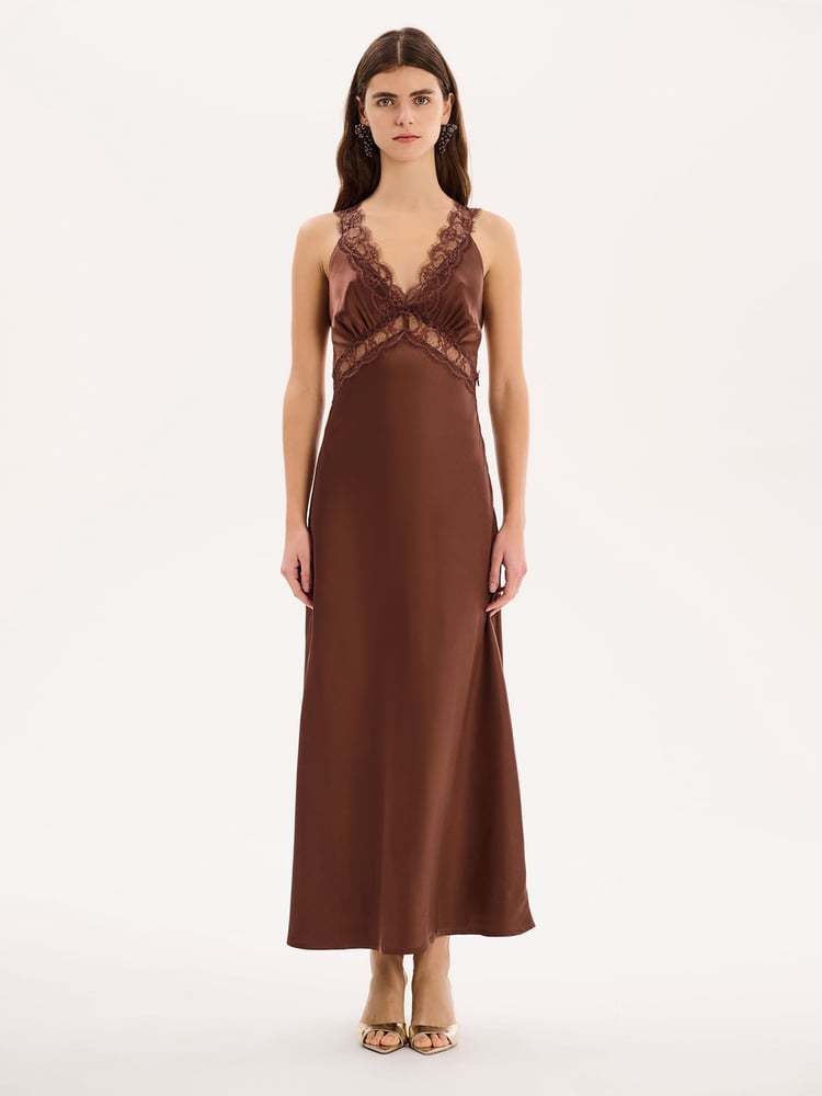 Omnes Brown Aurelia Lace Dress - Image 1 of 5