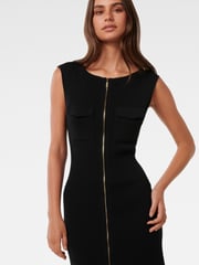 Forever New Black Harriet Zip Through Midi Dress - Image 3 of 4