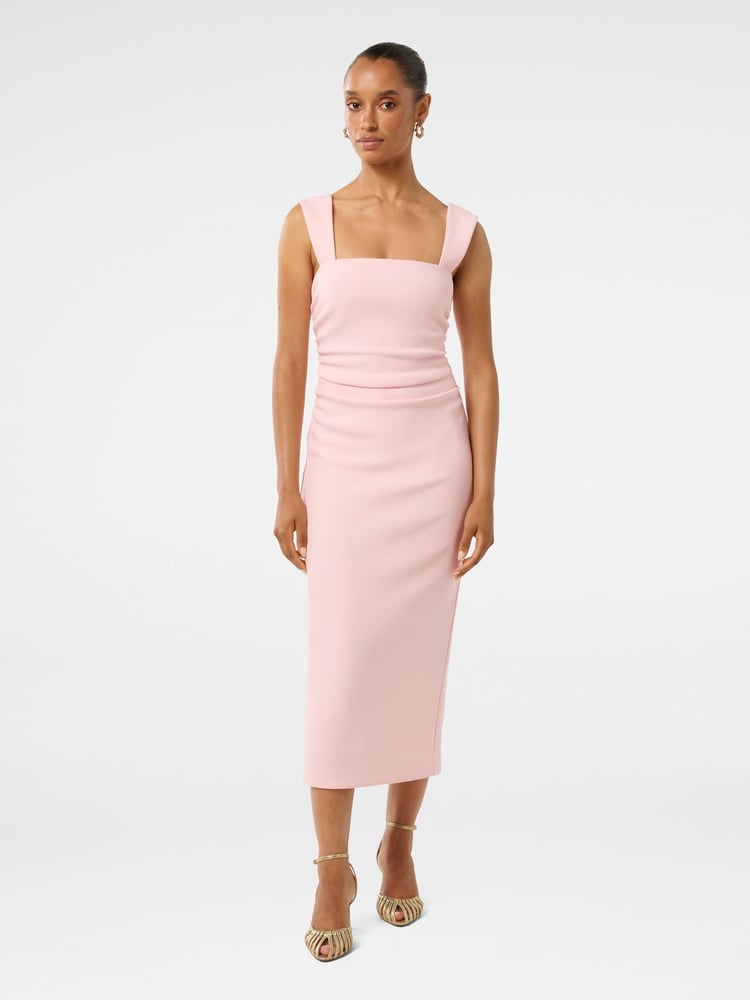 Forever New Pink Reina Petite Ruched Bodycon Midi Dress - Image 1 of 4