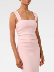Forever New Pink Reina Petite Ruched Bodycon Midi Dress - Image 3 of 4