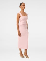 Forever New Pink Reina Petite Ruched Bodycon Midi Dress - Image 4 of 4