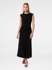 Forever New Black Carrie Draped Bodycon Midi Dress - Image 1 of 4