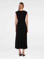 Forever New Black Carrie Draped Bodycon Midi Dress - Image 2 of 4