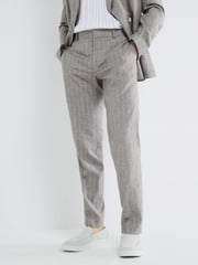 River Island Grey Stripe Suit Trousers - Image 1 of 5