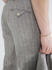 River Island Grey Stripe Suit Trousers - Image 5 of 5