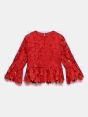 Mint Velvet Red Floral Applique Top - Image 7 of 8