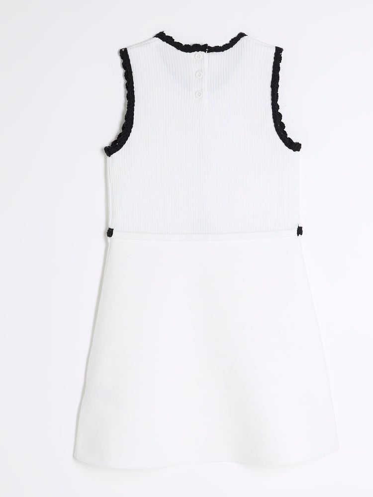 River Island White Girls Shell Dress - Image 2 of 4 River Island White Girls Shell Dress - Image 2 of 4