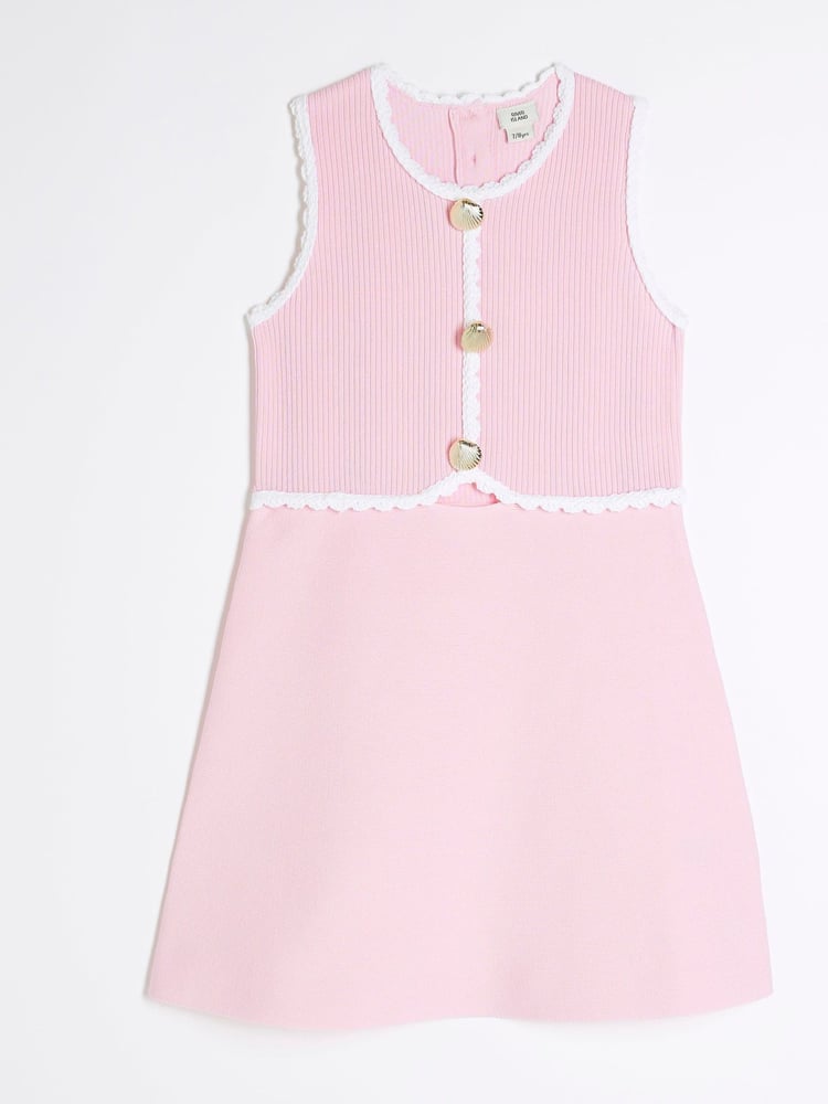 River Island Pink Girls Shell Dress - Image 1 of 4 River Island Pink Girls Shell Dress - Image 1 of 4