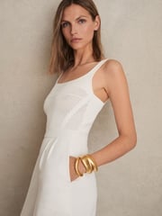 Reiss Ivory Carla Perforated-Knit Wide-Leg Jumpsuit - Image 3 of 6