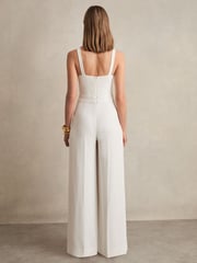 Reiss Ivory Carla Perforated-Knit Wide-Leg Jumpsuit - Image 5 of 6