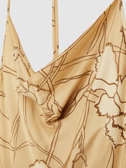 Reiss Gold Rochelle Satin Floral-Print Slip Maxi Dress - Image 7 of 7